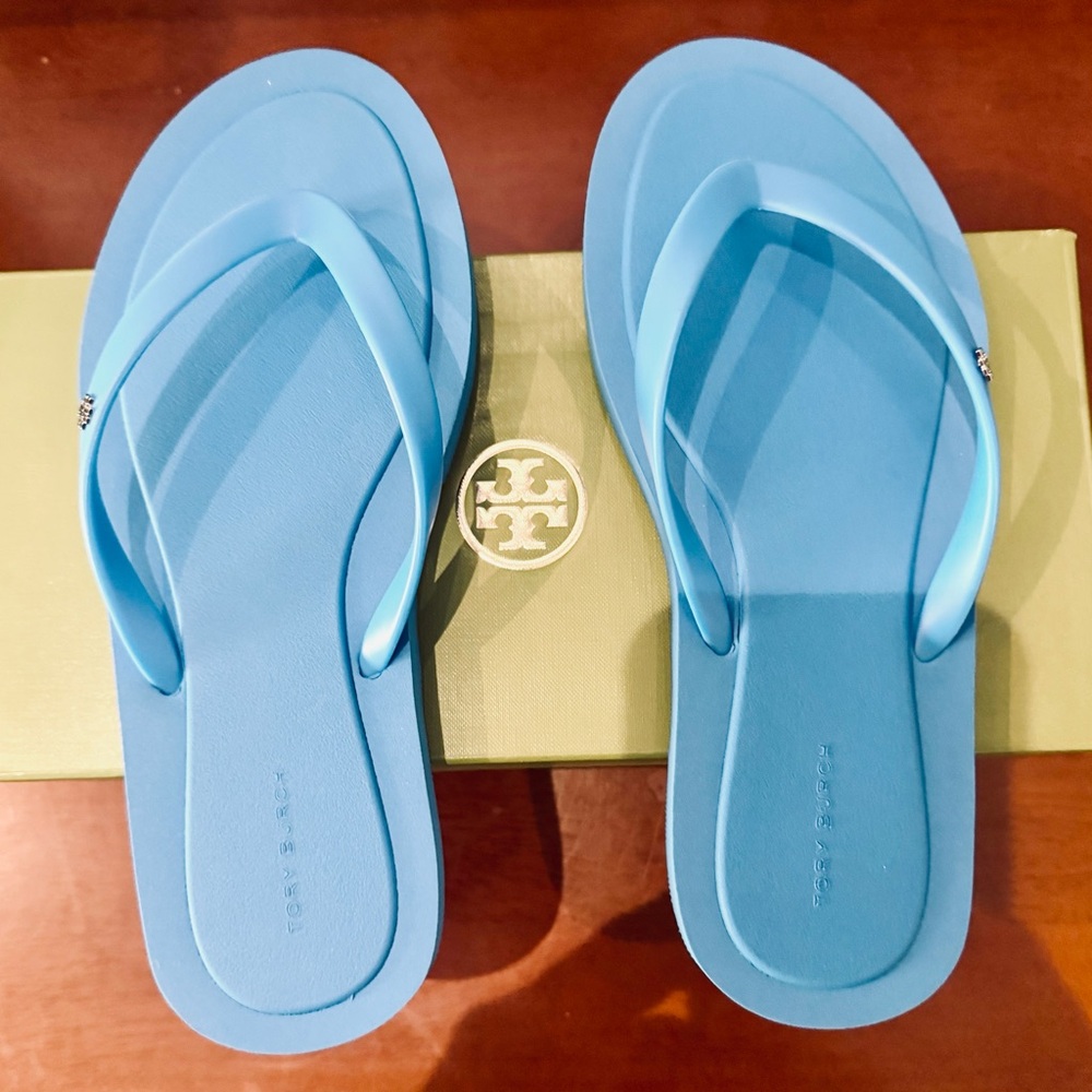 NWT - Tory Burch Blue Sandals - Picture 2 of 5